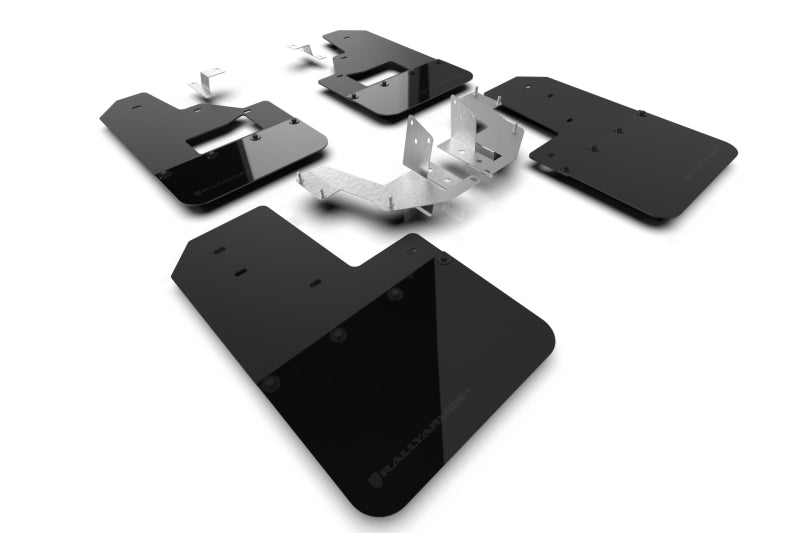 Rally Armor 21-25 Ford Bronco (Plstc Bmpr + RB – NO Rptr/Sprt) Schwarzer Schmutzfänger mit metallischem schwarzem Logo