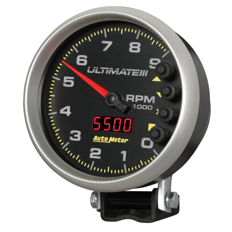 Autometer Ultimate III Wiedergabe-Drehzahlmesser, 5 Zoll, 9000 U/min, Schwarz
