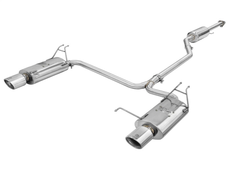 aFe Takeda Auspuff 2,25 Zoll bis 2 Zoll Durchmesser 304SS Cat-Back mit polierten Spitzen 08-12 Honda Accord Coupé V6 3,5 l