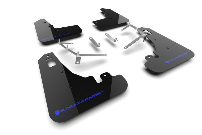 Rally Armor 22-25 Subaru BRZ / Toyota GR86 Schwarzer UR-Schmutzfänger mit blauem Logo