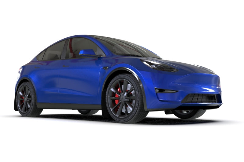 Rally Armor 20-26 Tesla Model Y, Juniper Y Black UR Mud Flap w/Blue Logo