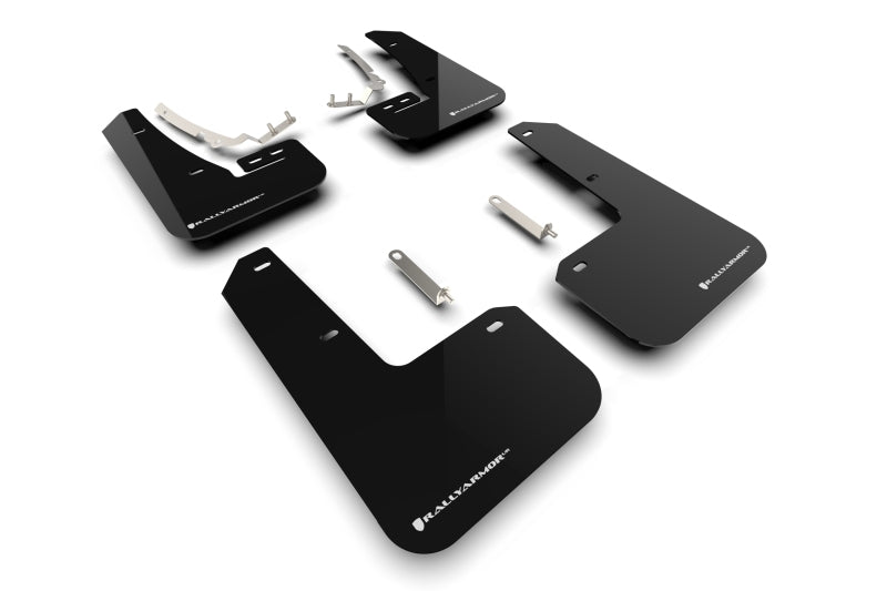 Rally Armor 22-25 VW MK8 Golf GTI/R Schwarzer UR-Schmutzfänger mit weißem Logo