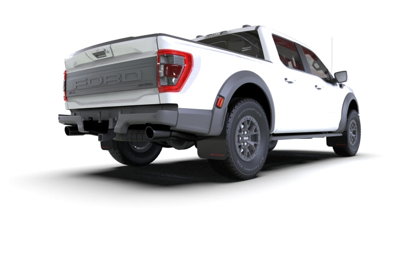 Rally Armor 21-25 Ford F-150 Raptor Gen 3 Schwarzer UR-Schmutzfänger mit metallisch schwarzem Logo
