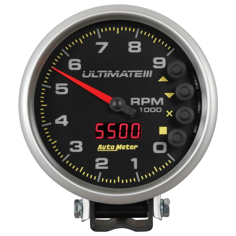 Autometer Ultimate III Wiedergabe-Drehzahlmesser, 5 Zoll, 9000 U/min, Schwarz