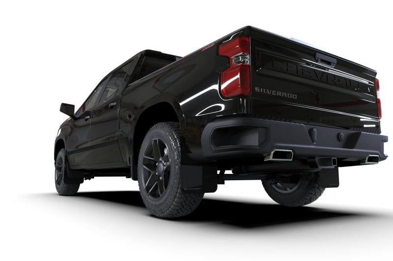 Rally Armor 19–25 Gen 4 Chevy Silverado 1500 Schwarz UR Schmutzfänger Metallic Schwarzes Logo