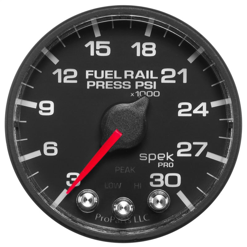 Autometer Spek-Pro Gauge Rail Press 2 1/16 Zoll 30Kpsi Schrittmotor mit Peak & Warn Blk/Blk