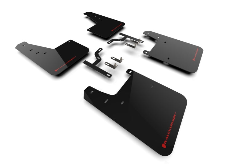 Rally Armor 23–25 Toyota Sequoia, schwarzer UR-Schmutzfänger mit rotem Logo