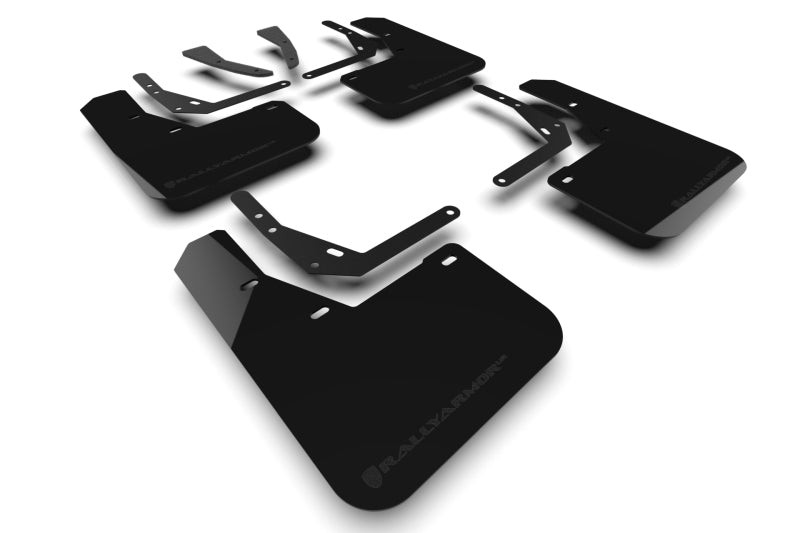 Rally Armor 2024 Hyundai Kona/Kona EV Schwarzer UR-Schmutzfänger mit Metallic-Schwarz-Logo