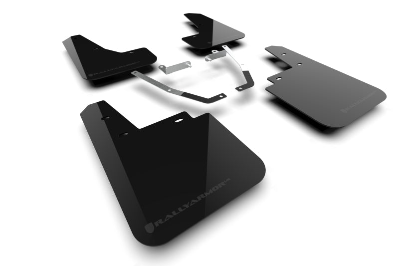 Rally Armor 24–25 Subaru Crosstrek (nur Wilderness) Schwarzer UR-Schmutzfänger mit grauem Logo – kein Bohren erforderlich