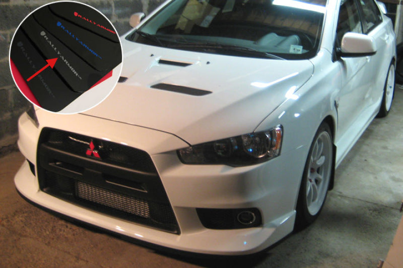 Rally Armor 08-17 Mitsubishi EVO X Schwarzer UR-Schmutzfänger mit silbernem Logo