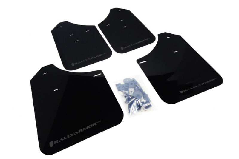 Rally Armor 02–07 Subaru WRX/STI/RS/2.5i (Kombis erforderlich) Schwarzer UR-Schmutzfänger mit grauem Logo
