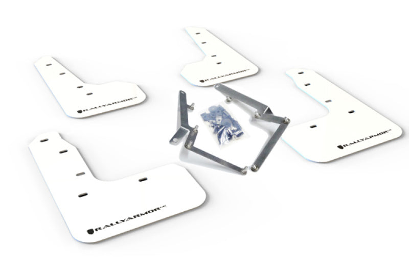 Rally Armor 17-21 Honda Civic Sport/Sport Touring Weißer UR-Schmutzfänger mit schwarzem Logo