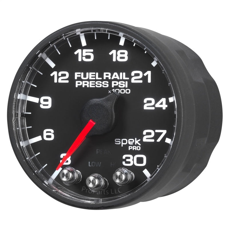 Autometer Spek-Pro Gauge Rail Press 2 1/16 Zoll 30Kpsi Schrittmotor mit Peak & Warn Blk/Blk