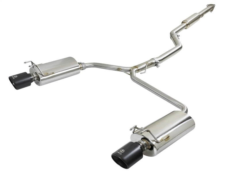 aFe Takeda Auspuff 304SS Dual Cat-Back mit schwarzen Spitzen 13-17 Honda Accord LX/EX/EX-L Limousine L4 2,4 l