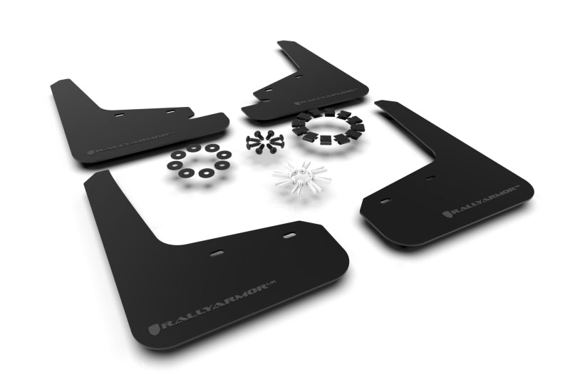 Rally Armor 20-26 Tesla Model Y, Juniper Y Schwarzer UR-Schmutzfänger mit dunkelgrauem Logo