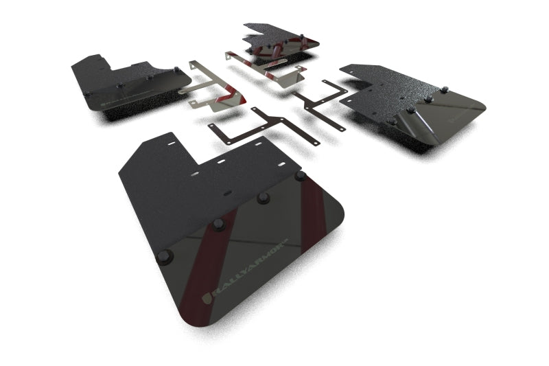 Rally Armor 19-24 Jeep JT Gladiator (Mojave/Rubicon) Schwarzer Schmutzfänger mit Army Green Logo