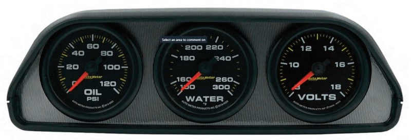 AutoMeter Extreme Environment 3 Gauge Kit mit Universal Dash Pod