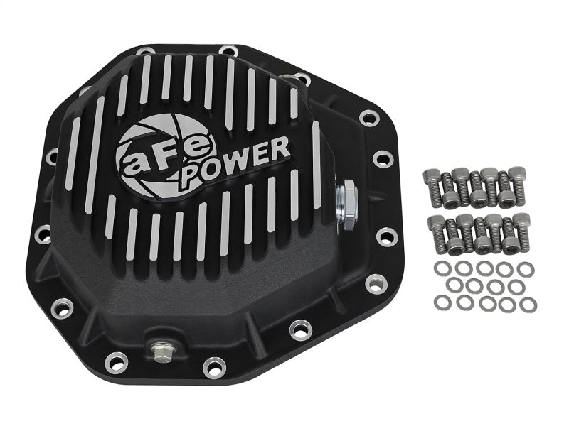 aFe Power Pro Ser Hinterachs-Differentialabdeckung, schwarz, mit Mach Fins, 2017 Ford Diesel Trucks V8-6,7 l (td), Dana M275-14
