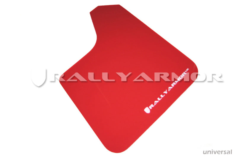 Rally Armor Universal Fit (keine Hardware) Roter UR-Schmutzfänger mit weißem Logo