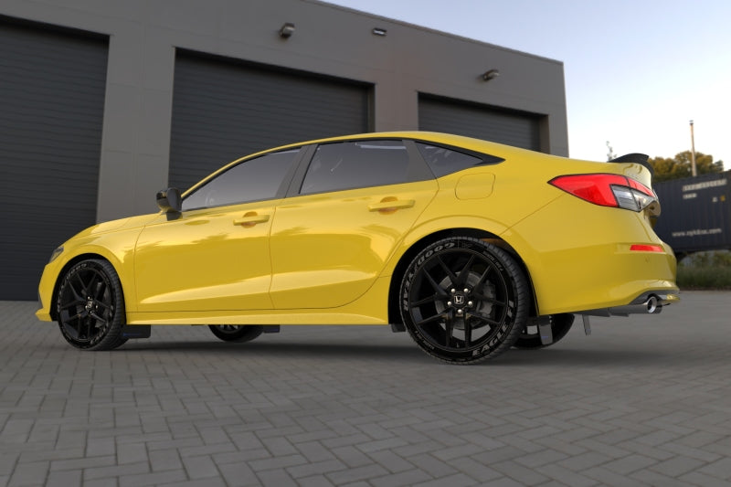 Rally Armor 22-25 Honda Civic/Civic Si/Sport Schwarzer UR-Schmutzfänger mit rotem Logo