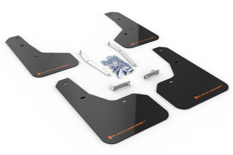 Rally Armor 19-21 Subaru Forester Schwarzer UR-Schmutzfänger mit orangefarbenem Logo