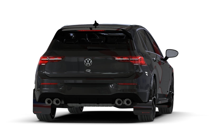 Rally Armor 22-25 VW MK8 Golf GTI/R Roter UR-Schmutzfänger mit weißem Logo