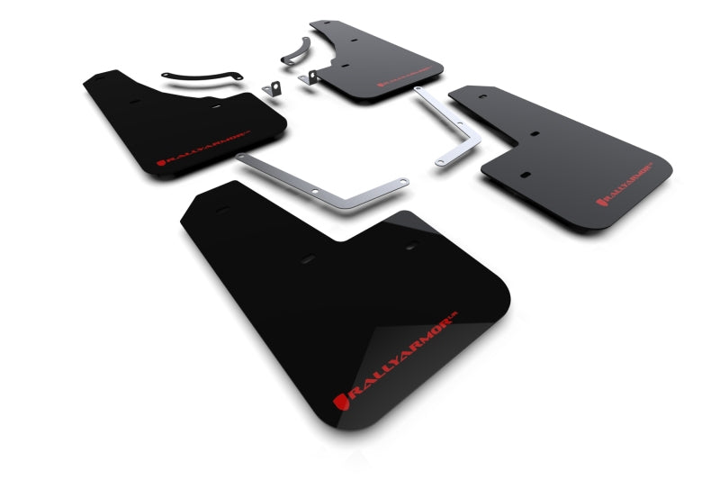 Rally Armor 23–25 Mazda CX-50 (passt nicht für CX-5), schwarzer UR-Schmutzfänger mit rotem Logo