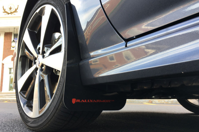 Rally Armor 17-23 Subaru Impreza 4D/5D Schwarzer UR-Schmutzfänger mit weißem Logo