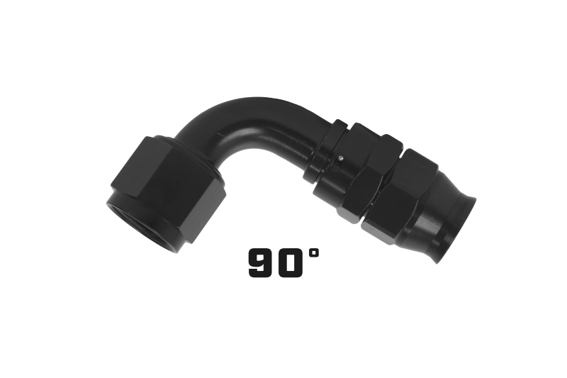 Aeromotive PTFE-Schlauchende - AN-08 - 90 Grad - Schwarz eloxiert