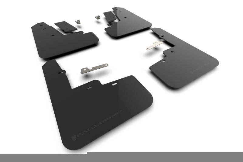 Rally Armor 2021–25 Ford Mach-E Rally Edition Schwarz UR Schmutzfänger Metallic Schwarzes Logo