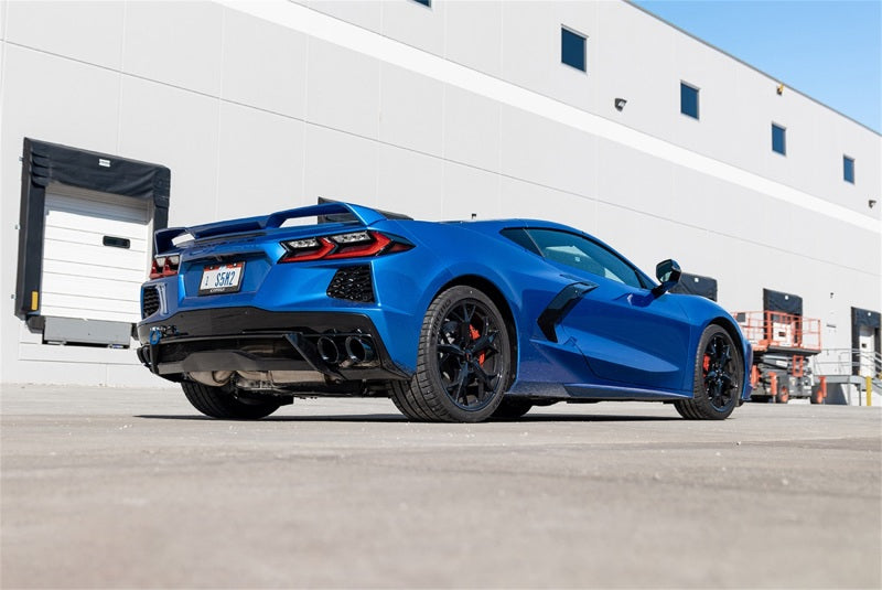 Corsa 20–25 Corvette C8 3 Zoll Ventil Cat-Back 4,5 Zoll schwarze Quad-Endrohre passend für Factory Perf Exhaust DeletesAFM