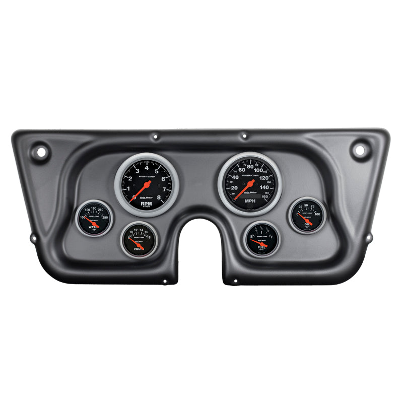 Autometer Sport-Comp 67-72 Chevy Truck C/K/K5/Suburban Armaturenbrett-Kit, 6-teilig, Drehzahlmesser/MPH/Kraftstoff/Öl/WTMP/Volt