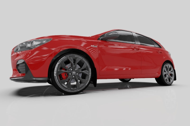 Rally Armor 19–21 Hyundai Elantra GT N Line/i30 Roter UR-Schmutzfänger mit schwarzem Logo