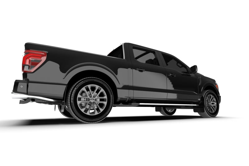 Rally Armor 21-25 Ford F-150 (außer Raptor) Schwarzer UR-Schmutzfänger mit metallisch schwarzem Logo