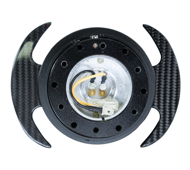 NRG Quick Release Kit Gen 3.0 – Schwarzes Gehäuse / Schwarzer Ring mit Carbonfasergriffen