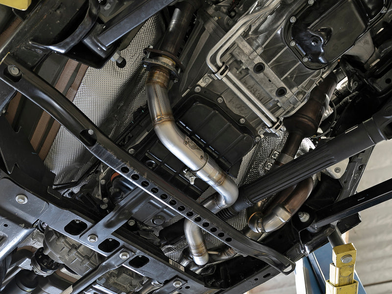 aFe POWER Twisted Steel Y-Pipe 2-1/4 Zoll 409 SS Auspuffanlage 2018 Jeep Wrangler (JL) V6-3,6L