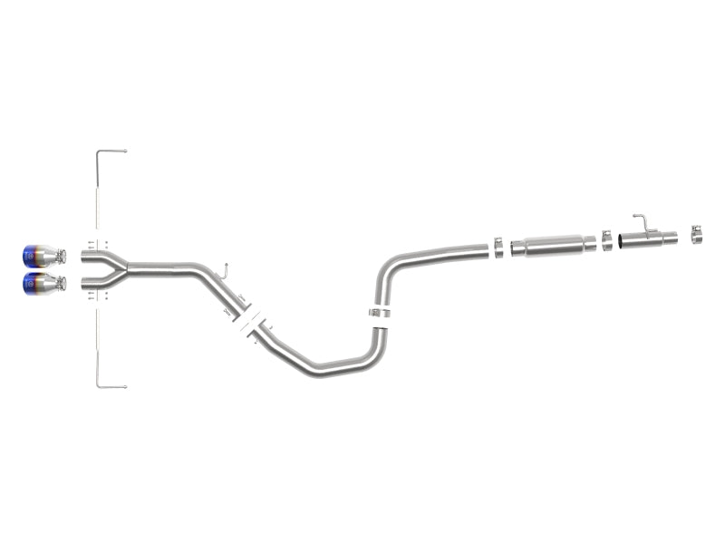 aFe Takeda Auspuff Cat-Back 19–20 Hyundai Veloster 304SS Blue Flame Doppelrohr-Auspuff