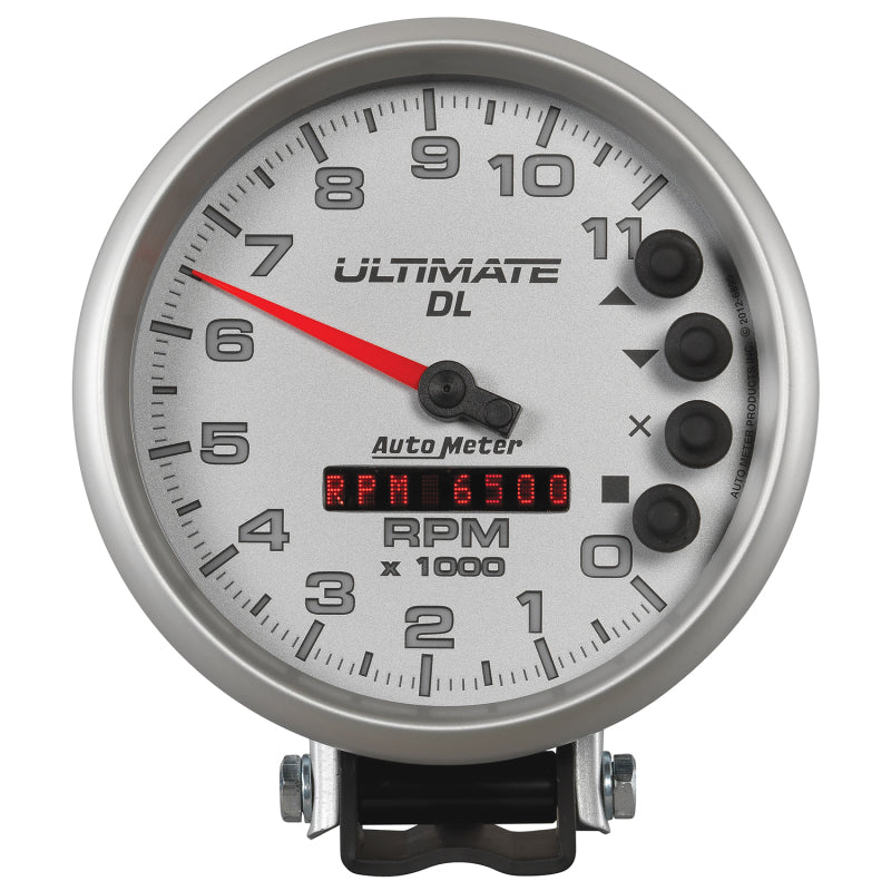 Autometer 5 Zoll Ultimate DL Wiedergabe-Drehzahlmesser 11000 U/min - Silber