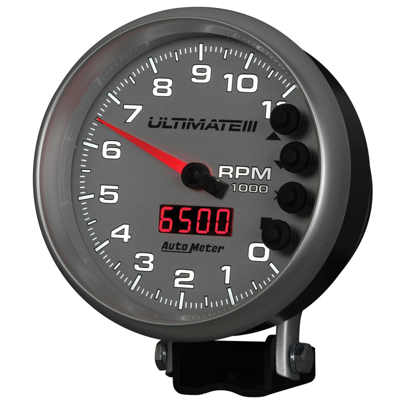 Autometer Ultimate III Wiedergabe-Drehzahlmesser, 12,7 cm, 11.000 U/min, Silber