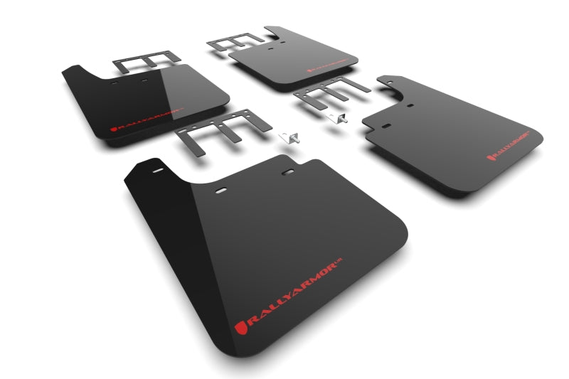 Rally Armor 19–25 Gen 4 Chevy Silverado 1500 Schwarz UR Schmutzfänger Metallic Rotes Logo