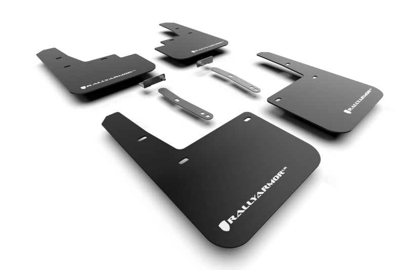 Rally Armor 22–23 Hyundai Kona N-Line Schwarzer UR-Schmutzfänger mit weißem Logo