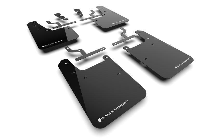 Rally Armor 22–25 Toyota Tundra, schwarzer UR-Schmutzfänger mit weißem Logo