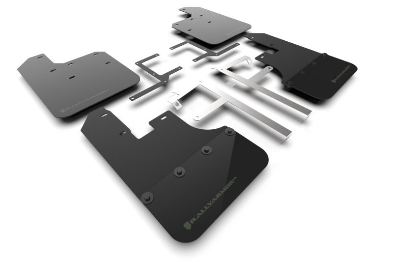 Rally Armor 19–25 Jeep Gladiator JT (inkl. Overland/Sport/Sport S) Schwarzer Schmutzfänger mit Army Green Logo