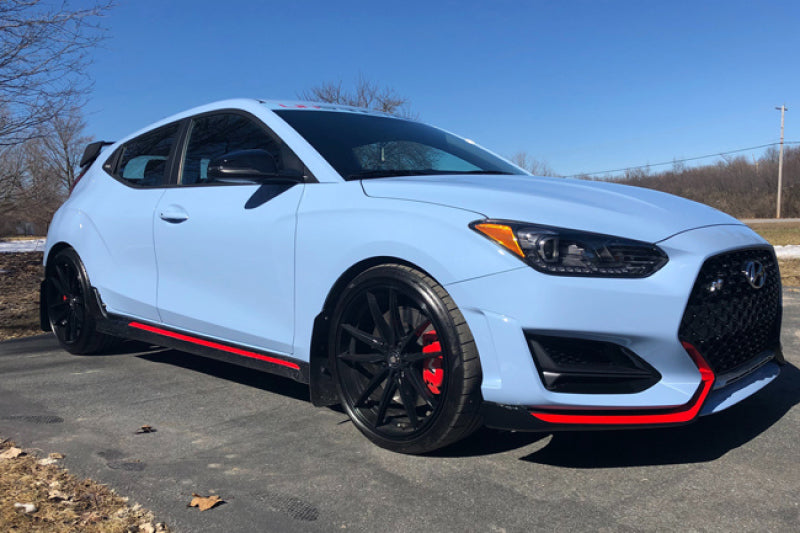Rally Armor 19-22 Hyundai Veloster N Schwarzer UR-Schmutzfänger mit silbernem Logo