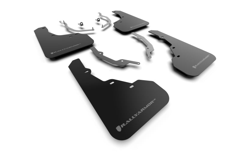 Rally Armor 22-25 Hyundai Santa Cruz Schwarzer Schmutzfänger mit grauem Logo