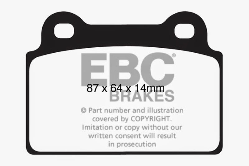 EBC 08-16 Mitsubishi Lancer Evo 10 2.0 Turbo (1-teiliger Rotor) Redstuff Bremsbeläge hinten