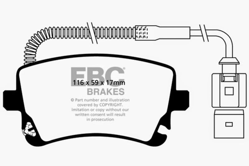 EBC 06–09 Audi RS4 4.2 (Rotoren aus Gusseisen) Bluestuff Bremsbeläge hinten