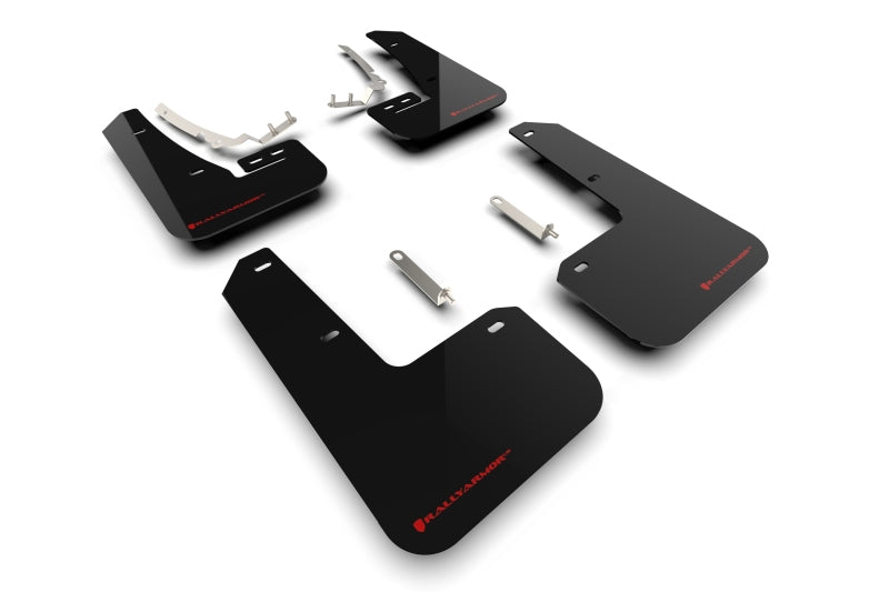 Rally Armor 22-25 VW MK8 Golf GTI/R Schwarzer UR-Schmutzfänger mit rotem Logo