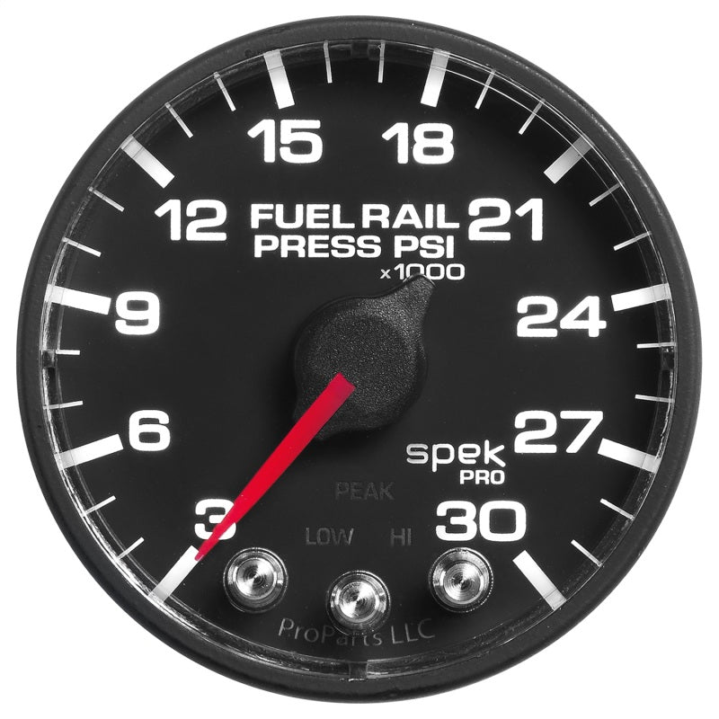 Autometer Spek-Pro Gauge Rail Press 2 1/16 Zoll 30Kpsi Schrittmotor mit Peak & Warn Blk/Blk