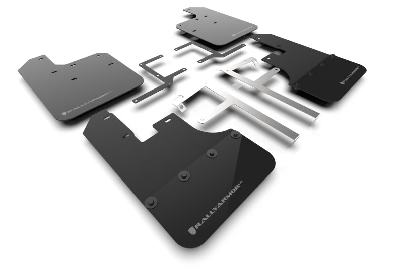 Rally Armor 19–25 Jeep Gladiator JT (inkl. Overland/Sport/Sport S) Schwarzer Schmutzfänger mit grauem Logo